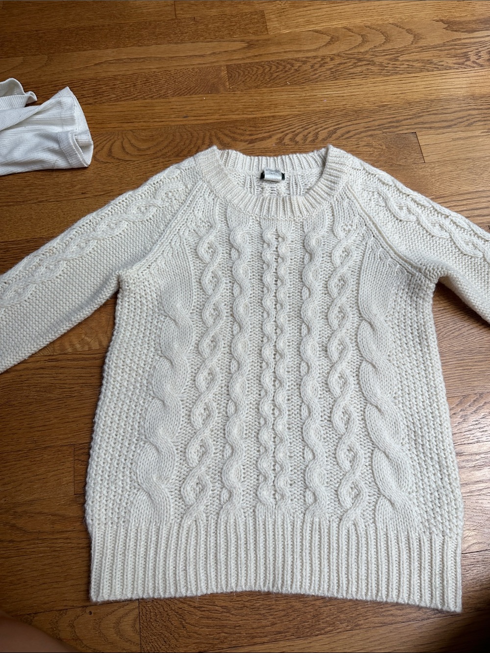 J. Crew Cream Cable Knit Crew Sweater